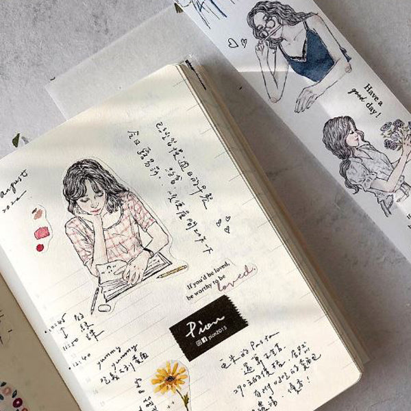 Pion - Washi Tape 4.5cm - Sketch Girl