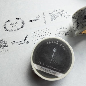 OEDA Letterpress - Masking Tape 7 Pattern Thank You MT004