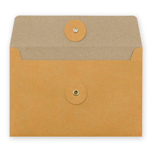 Midori Kraft Envelope Horizontal with String M - Orange