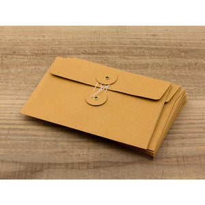 Midori Kraft Envelope Horizontal with String M - Orange