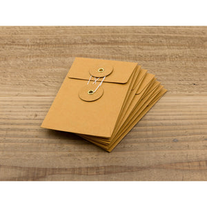 Midori Kraft Envelope Vertical with String S - Orange