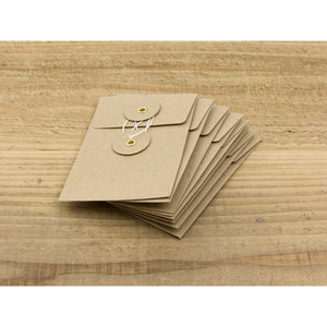 Midori Kraft Envelope Vertical with String S - Brown