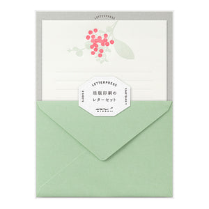 Midori Letter Writing Set -  Letter Set 460 Press Bouquet Red