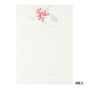 Midori Letter Writing Set -  Letter Set 460 Press Bouquet Red