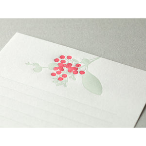 Midori Letter Writing Set -  Letter Set 460 Press Bouquet Red