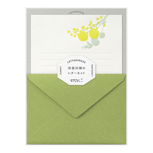 Midori Letter Writing Set -  Letter Set 461 Press Bouquet Yellow