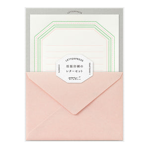 Midori Letter Writing Set -  Letter Set 462 Press Frame Pink
