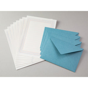 Midori Letter Writing Set -  Letter Set 463 Press Frame Blue