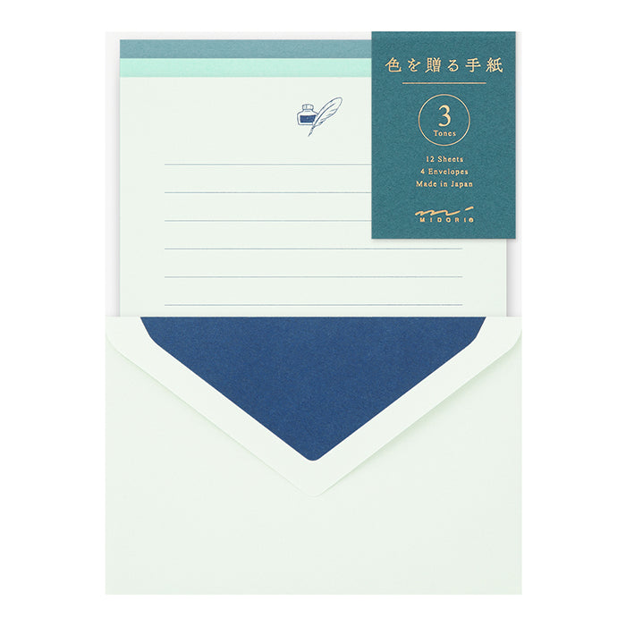 Midori Letter Set 917 Giving Color - Blue