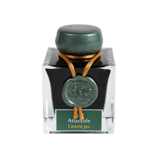 J. Herbin Fountain Pen Ink - 350th Anniversary 50 ml Bottle - Vert Atlantide