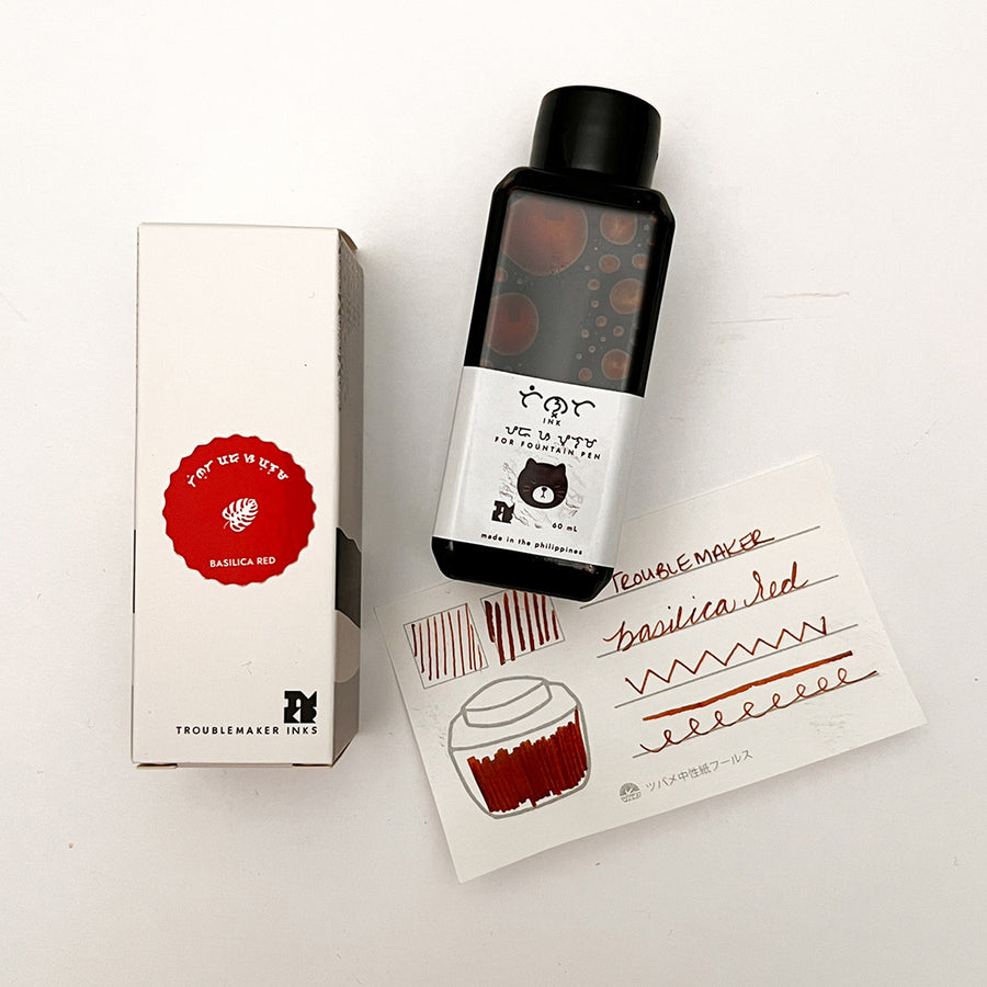 Troublemaker Standard Fountain Pen Ink 60ml Bottle - Basilica Red