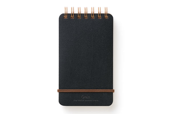 Midori Grain Spiral Ring Reporter Style Notepad in Black