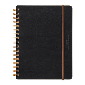 Midori Grain Spiral Ring B6 Notebook in Black