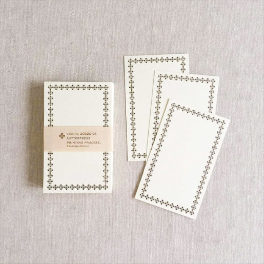 Classiky Blank Letterpress Note Cards - Brown Border