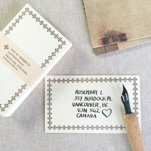 Classiky Blank Letterpress Note Cards - Brown Border