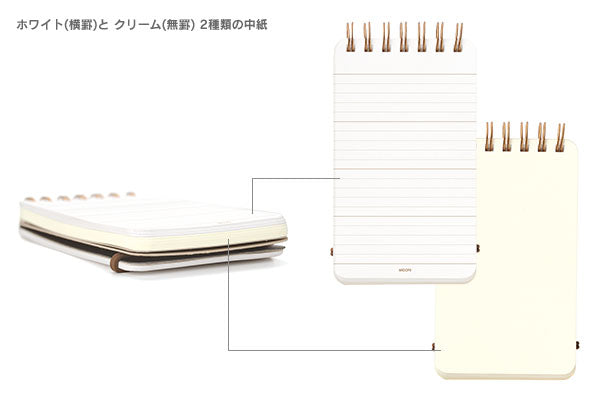 Midori Grain Spiral Ring Reporter Style Notepad in Black