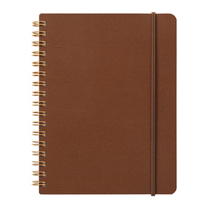 Midori Grain Spiral Ring B6 Notebook in Brown