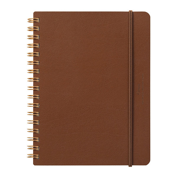 Midori Grain Spiral Ring B6 Notebook in Brown