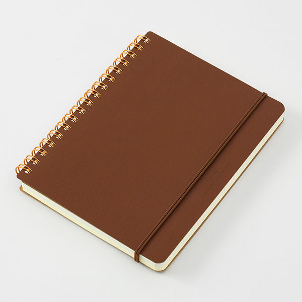 Midori Grain Spiral Ring B6 Notebook in Brown