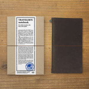 Traveler's Notebook Tea (Brown) - Regular Size - Leather Journal Notebook Kit