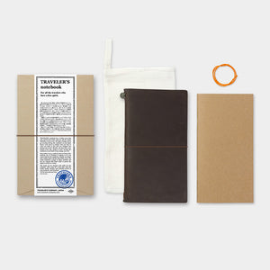 Traveler's Notebook Tea (Brown) - Regular Size - Leather Journal Notebook Kit