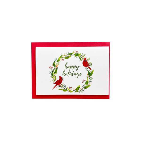 Greeting Card - Cardinal Wreath