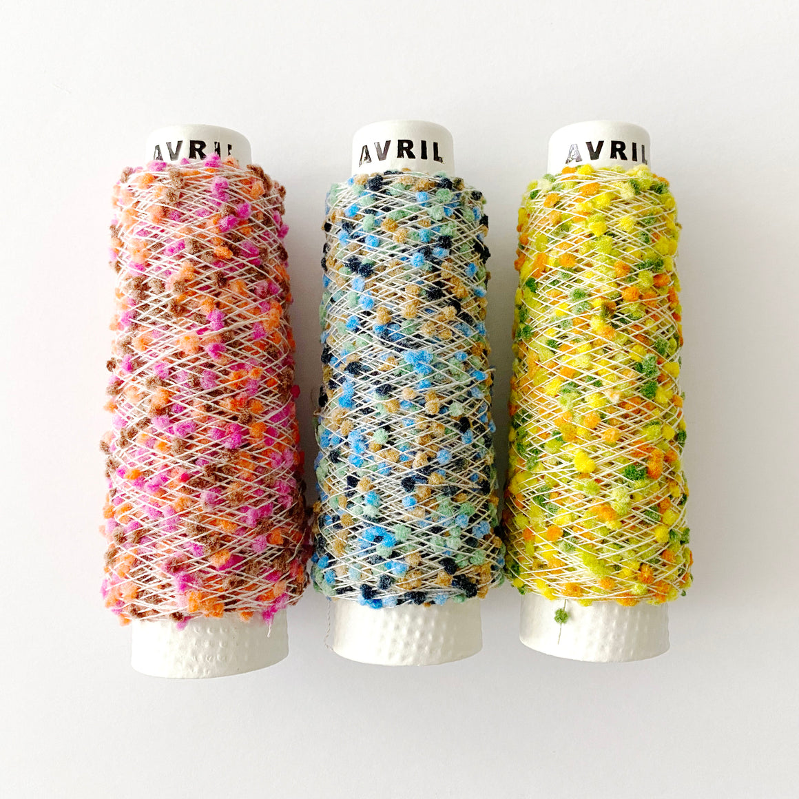 Avril Yarn Minicone Puff D-1065-P in Pink / Blue or Yellow Green