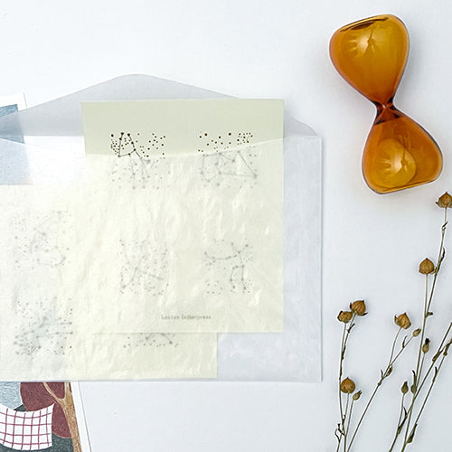 Knoten Letterpress Stamp Style Stickers + Glassine Envelope - Constellation
