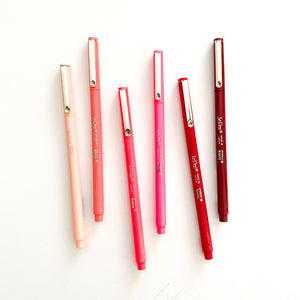 Marvy Uchida Le Pen Fineliner Marker Pen Fine Point - Pinks Reds