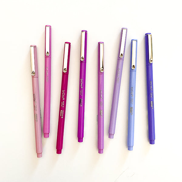 Marvy Uchida Le Pen Fineliner Marker Pen Fine Point - Violets Purples