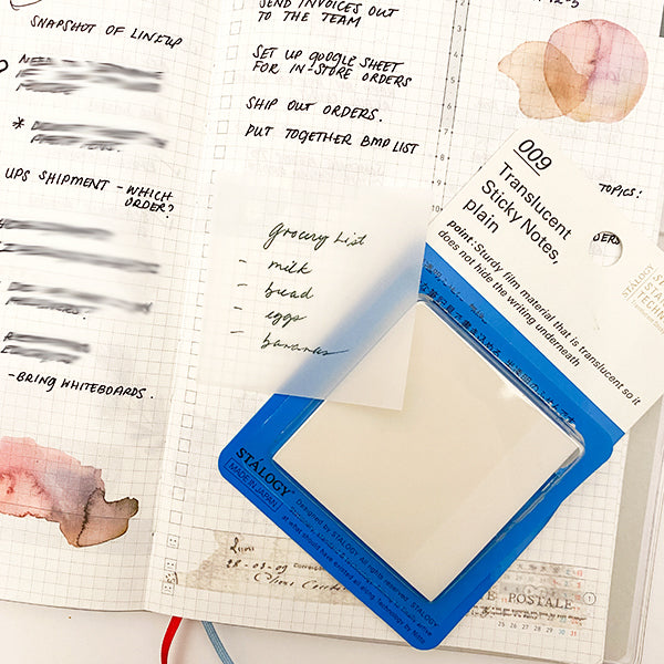 Stalogy Trancelucent Sticky Notes - Blank 50mm