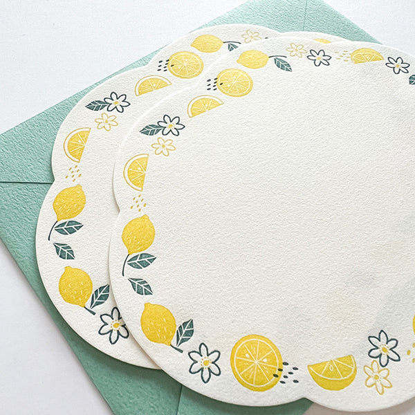 Midori Letter Set - 492 Letterpress Die-cut Lemon