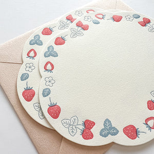 Midori Letter Set - 491 Letterpress Die-cut Strawberry