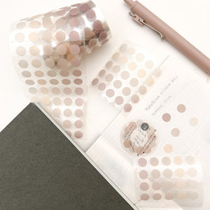 Mizutama Sticker Roll Masking Sticker Dots - Almond Cocoa 865