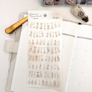 Mind Wave Flower Garland Sticker - 81478 Beige