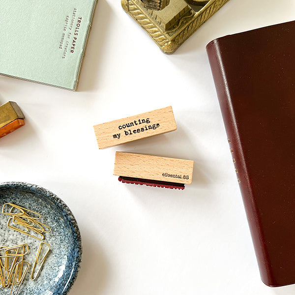 EileenTai.85 Typewriter Phrases Rubber Stamps - Counting My Blessings