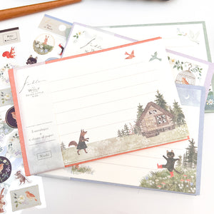 Michi Kusa Fable Mini Letter Set Pad - Wolf and the 7 Kids