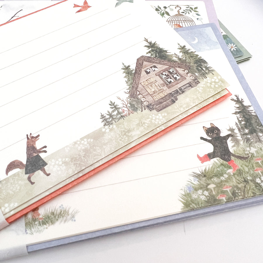 Michi Kusa Fable Mini Letter Set Pad - Wolf and the 7 Kids