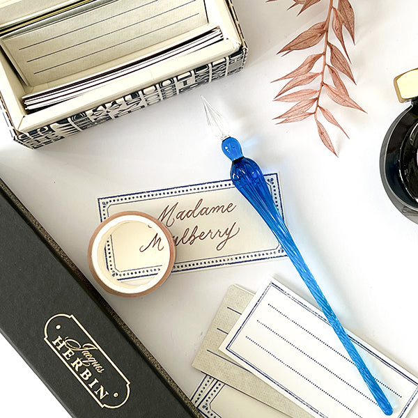 J Herbin Glass Dip Pen - Blue