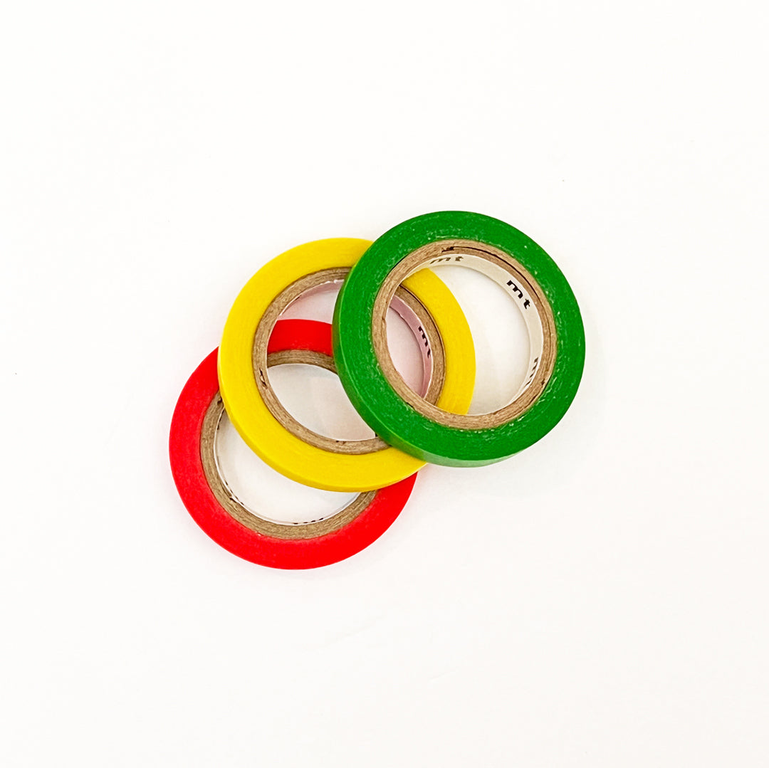 mt Trehari Washi Tape Cutter REFILL TAPE - Green Yellow Pink