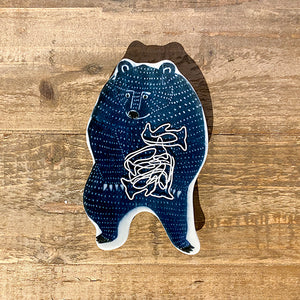 Classiky Kata Kata Ceramic Dish - Bear - Small Blue