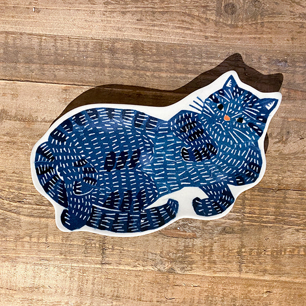Classiky Kata Kata Ceramic Dish - Large Cat Blue