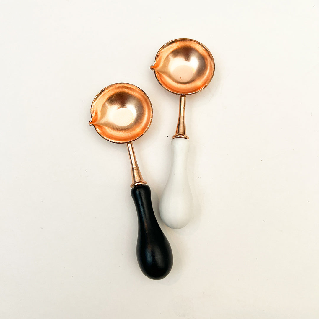 Wax Seal Spoon Wooden Handle - White or Black