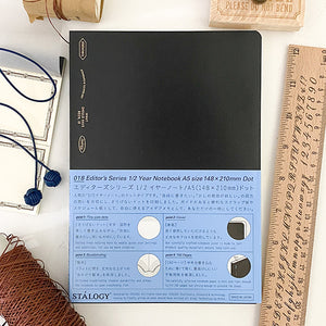 Stalogy 1/2 year Notebook A5 DOT GRID - Black