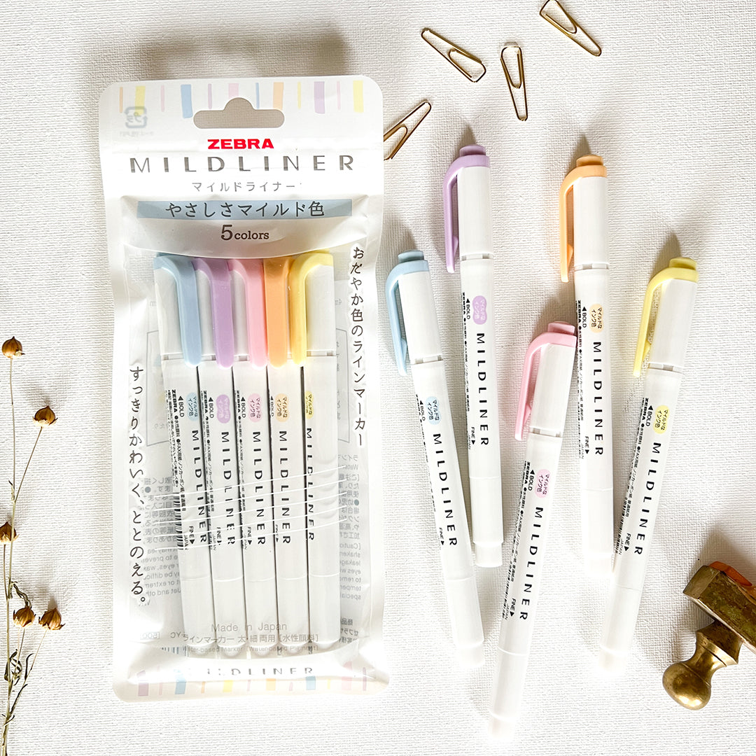 New! Zebra Mildliner Markers - Gentle Mild Colors