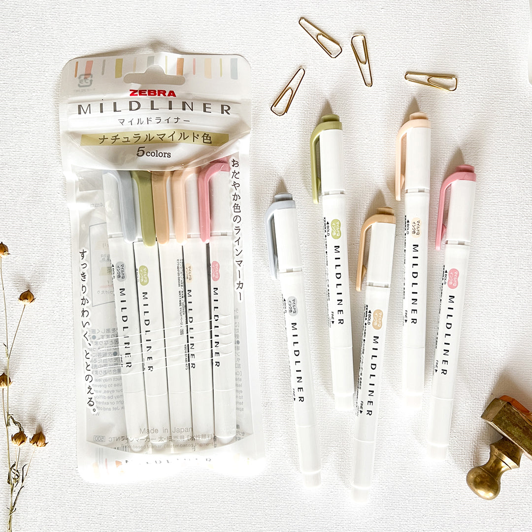 Zebra Mildliner Markers - Natural Mild Colors