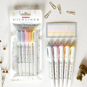 New! Zebra Mildliner Markers - Gentle Mild Colors