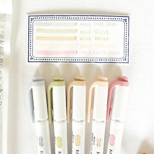 Zebra Mildliner Markers - Natural Mild Colors