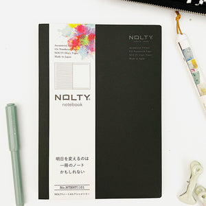 Nolty A5 Notebook Black - NTBNT1101  Asymmetry Lined + Dot Grid
