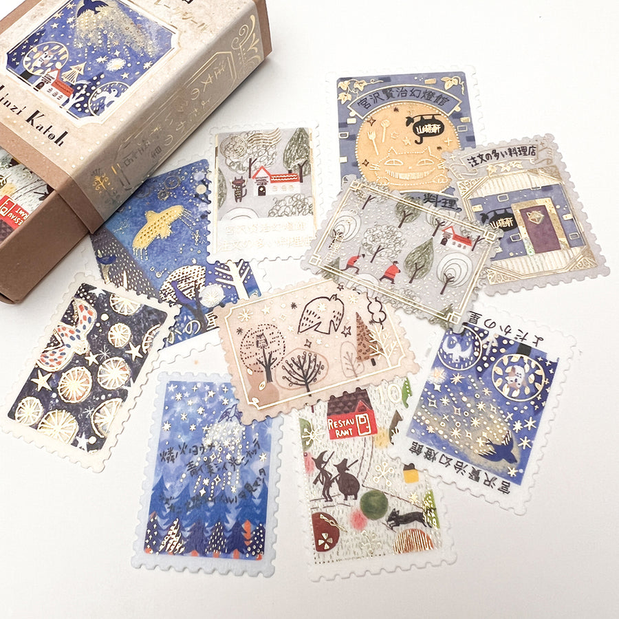 Shinzi Katoh Postage Stamp Style Flake Stickers - The Nighthawk Star (05)